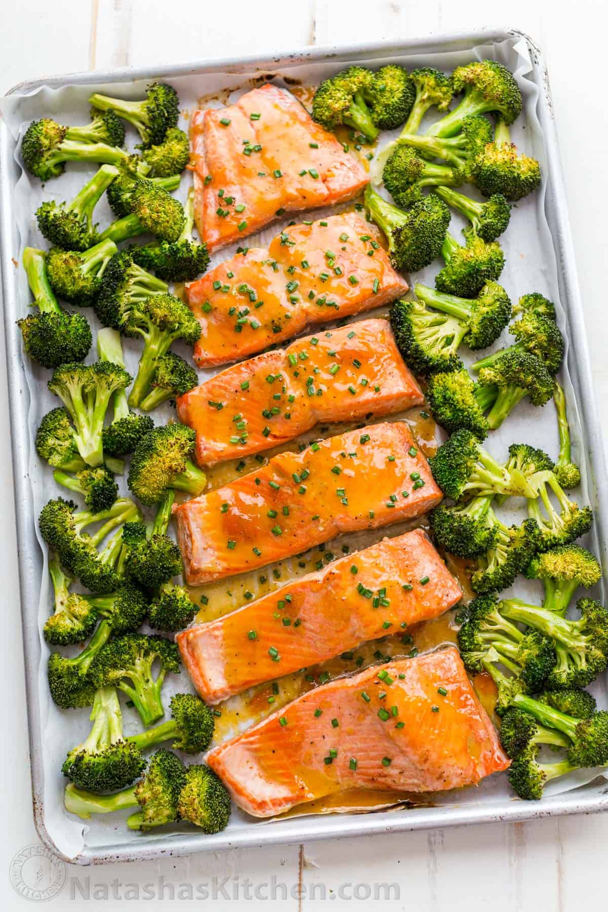 Apricot Dijon Salmon and Broccoli