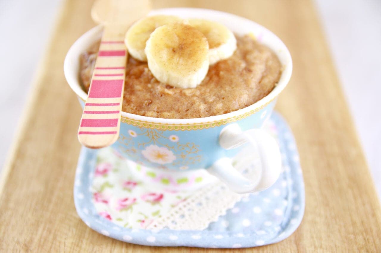 Microwave Peanut Butter and Banana Mug Cake