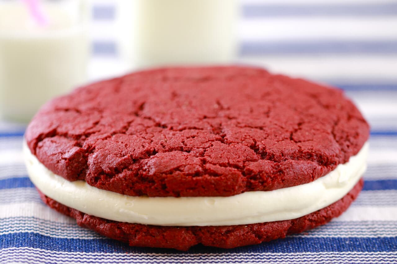 Single serving Homemade Red Velvet Oreo Cookies