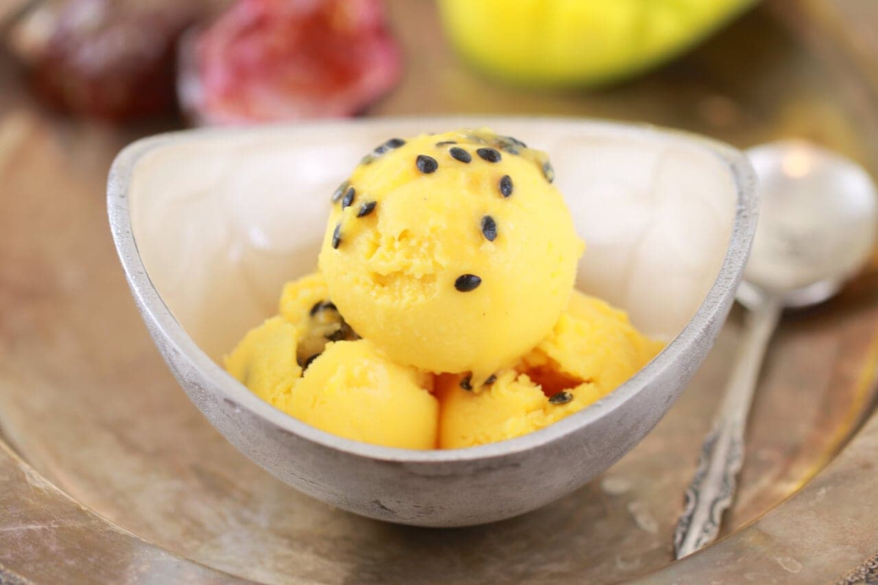 Homemade Mango & Passionfruit Sorbet (No Machine)
