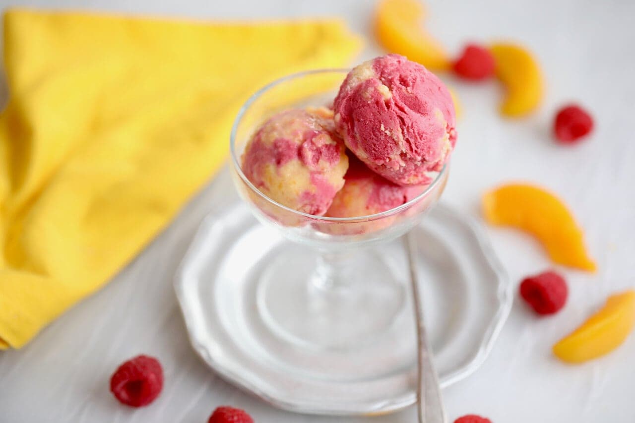 Peach Melba Frozen Yogurt