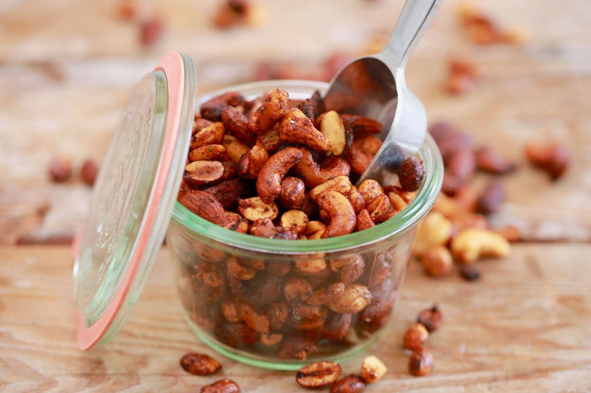 Microwave Sweet and Spicy Nuts