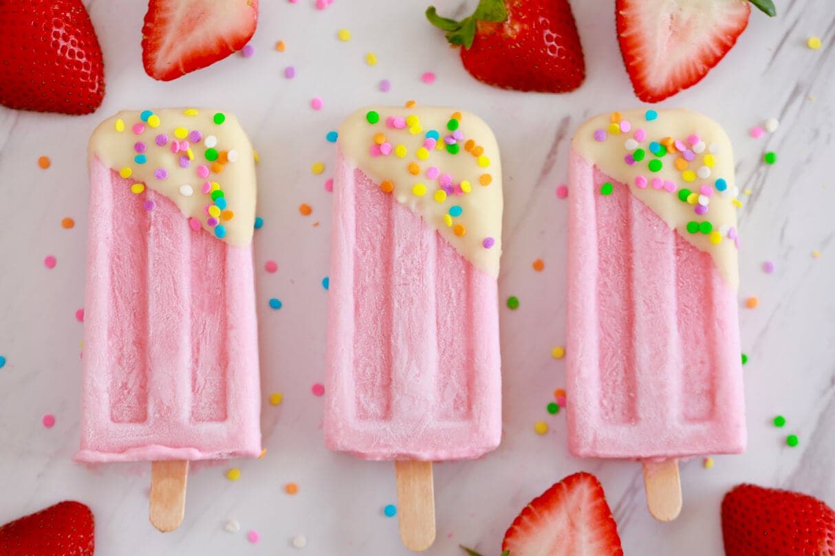 Strawberry Milk Popsicles Recipe