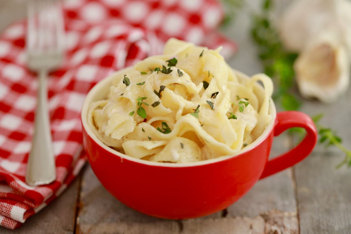 Fettuccine Alfredo in a Mug Recipe