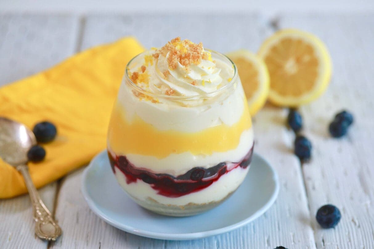 Lemon and Blueberry Single Serve Cheesecake Recipe