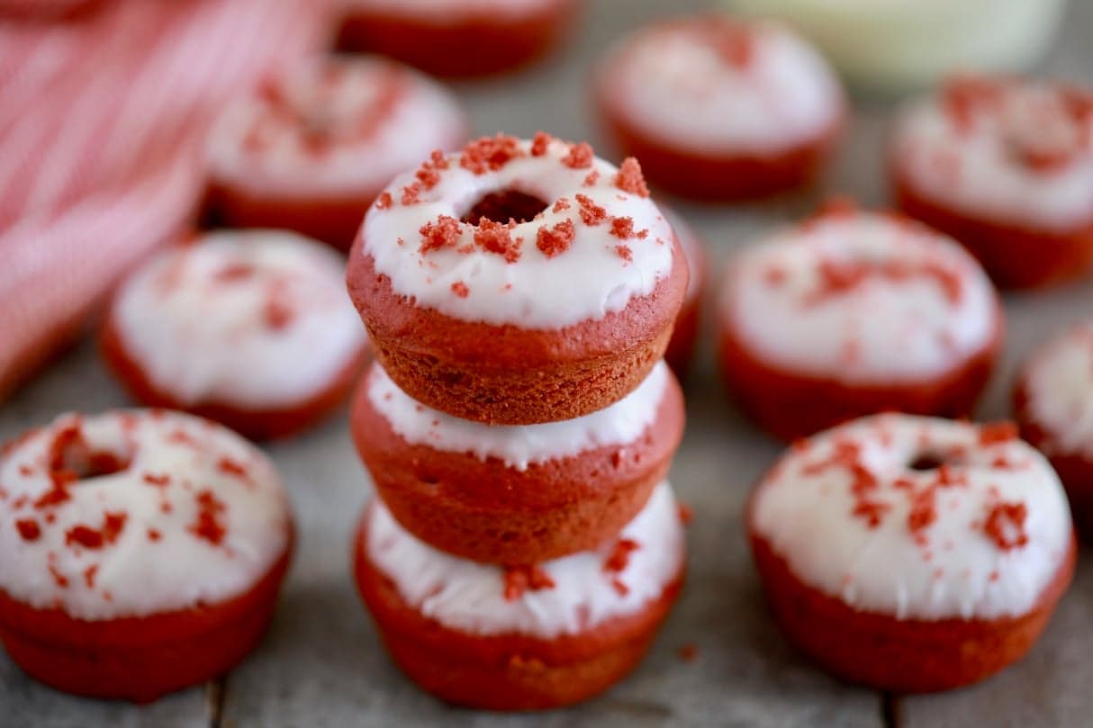 Red Velvet Donuts with Cream Cheese Frosting