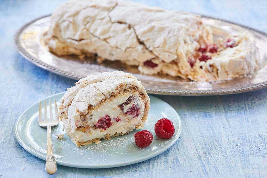 Hazelnut and Raspberry Roulade Recipe