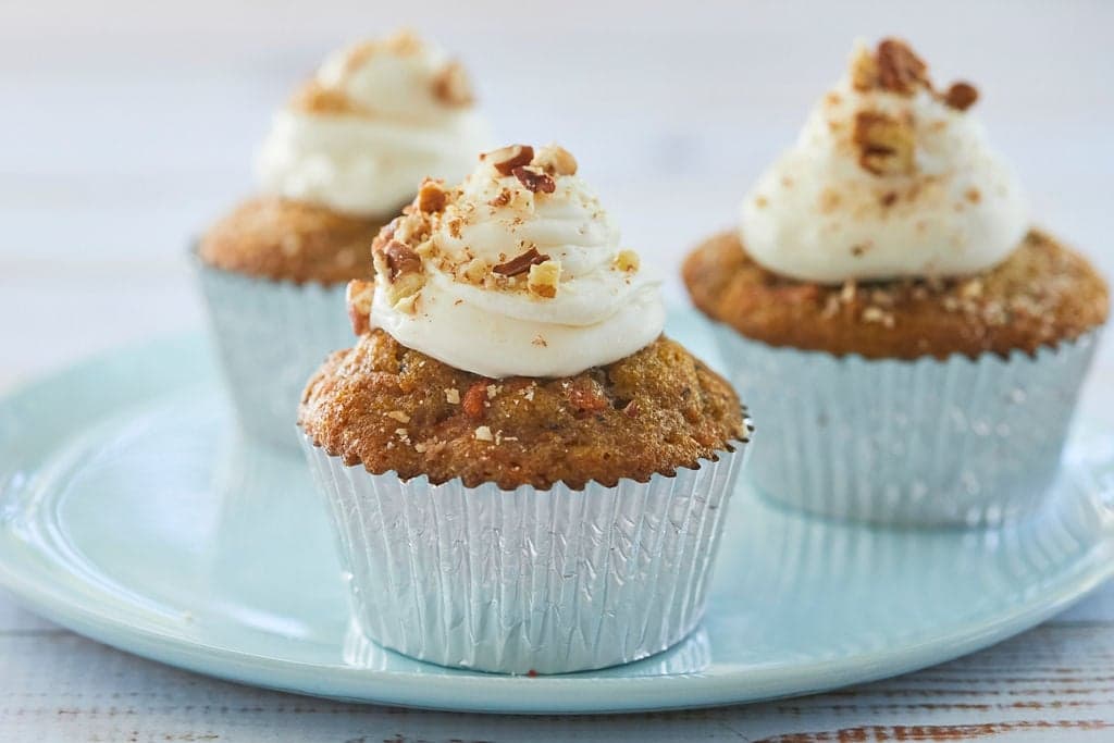 Carrot Cake Cupcakes with Cream Cheese Frosting