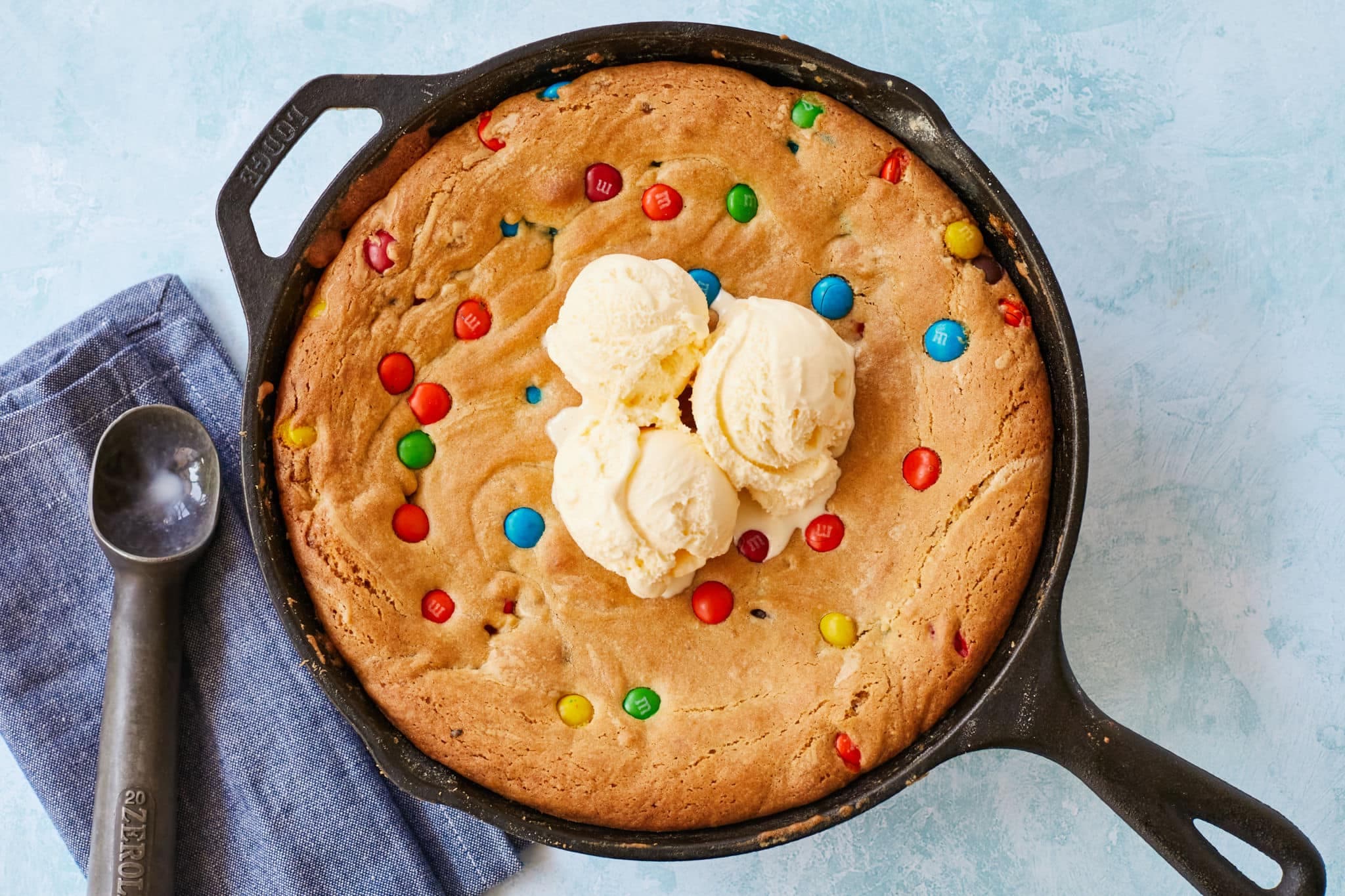 One-Pan Skillet Cookie Recipe (With M&Ms)