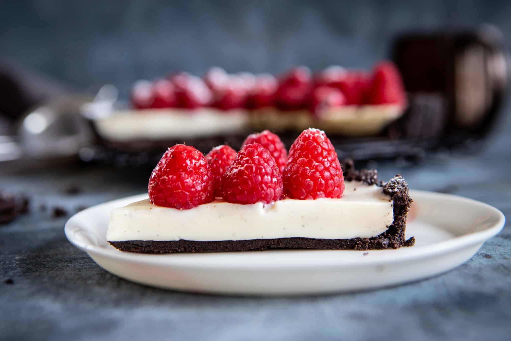 Chocolate and Raspberry Panna Cotta Tart Recipe