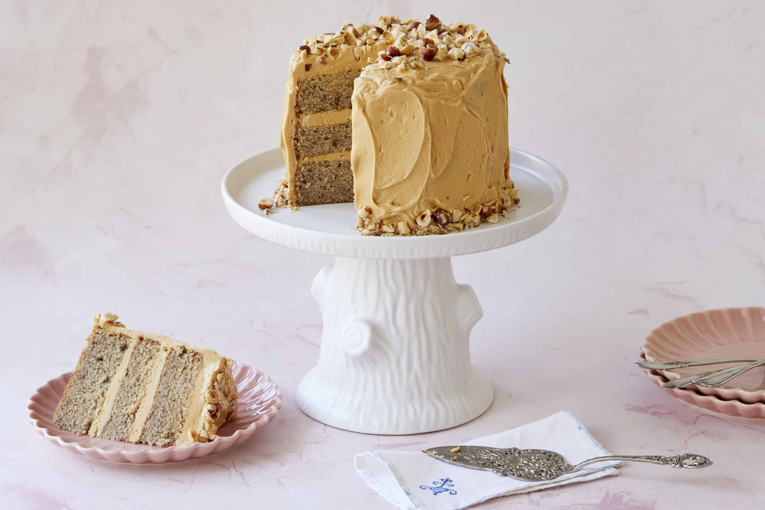 Hazelnut Cake with Salted Caramel Buttercream Frosting