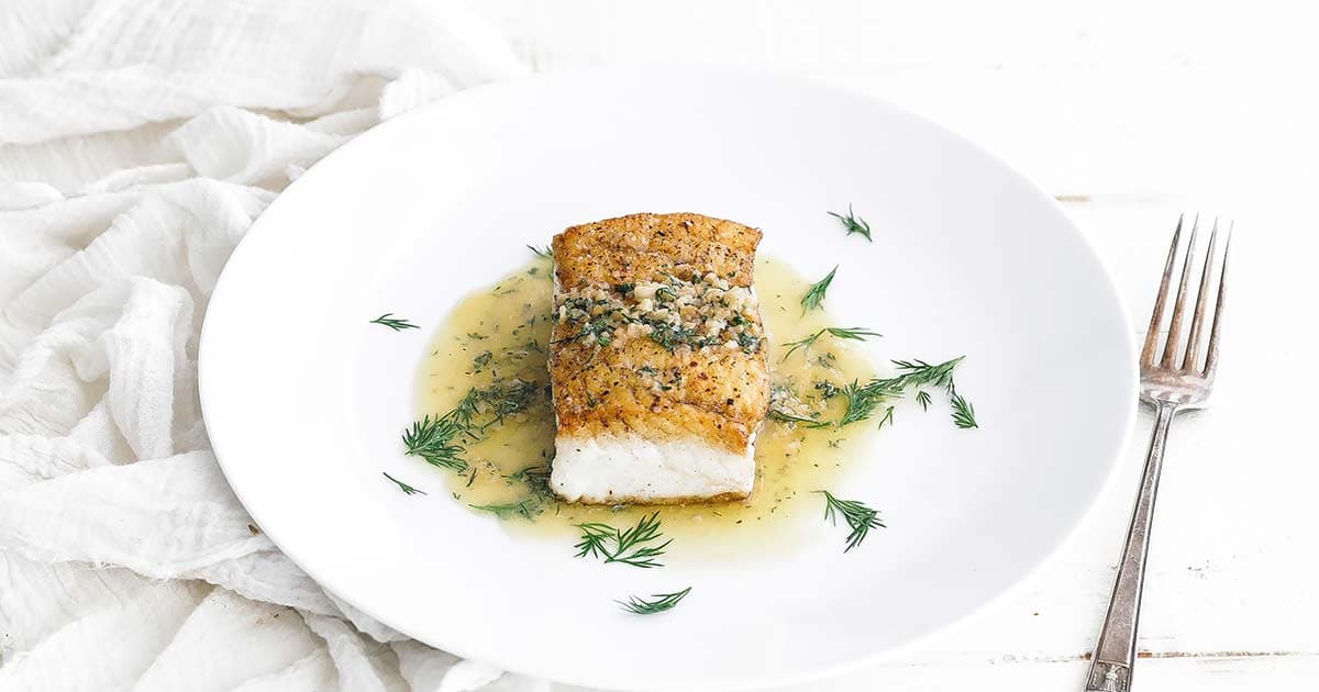 Pan Seared Halibut with Lemon Dill Butter