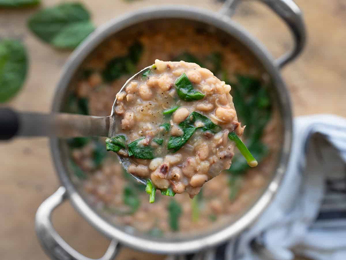 Quickie Black Eyed Peas and Greens