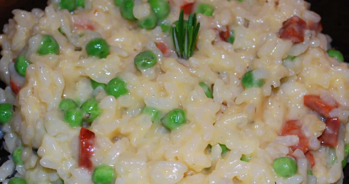 Chourico and Pea Risotto