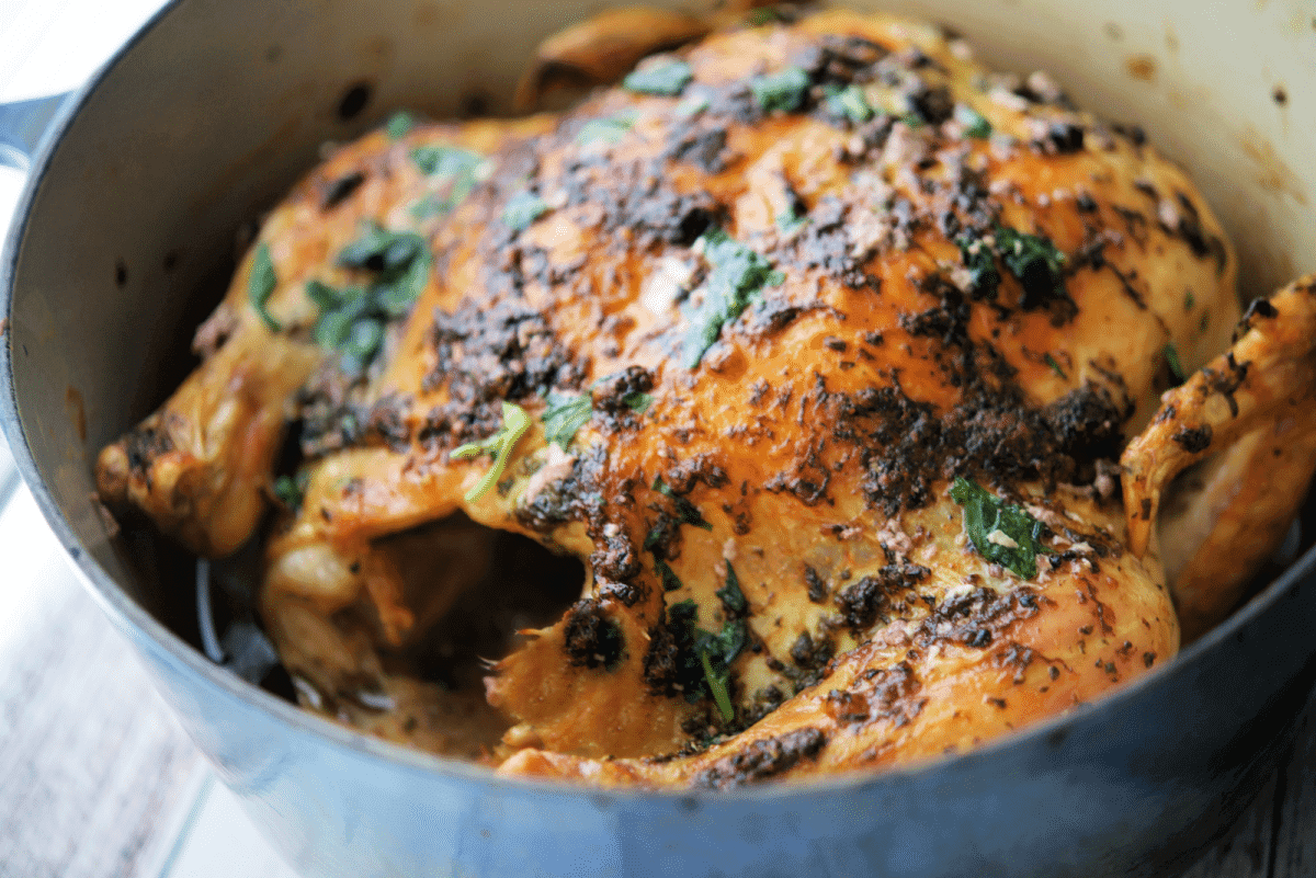 Whole Roasted Pesto Chicken