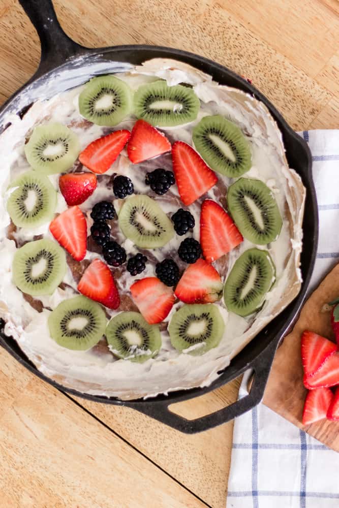 Cast Iron Strawberry Kiwi Fruit Pizza