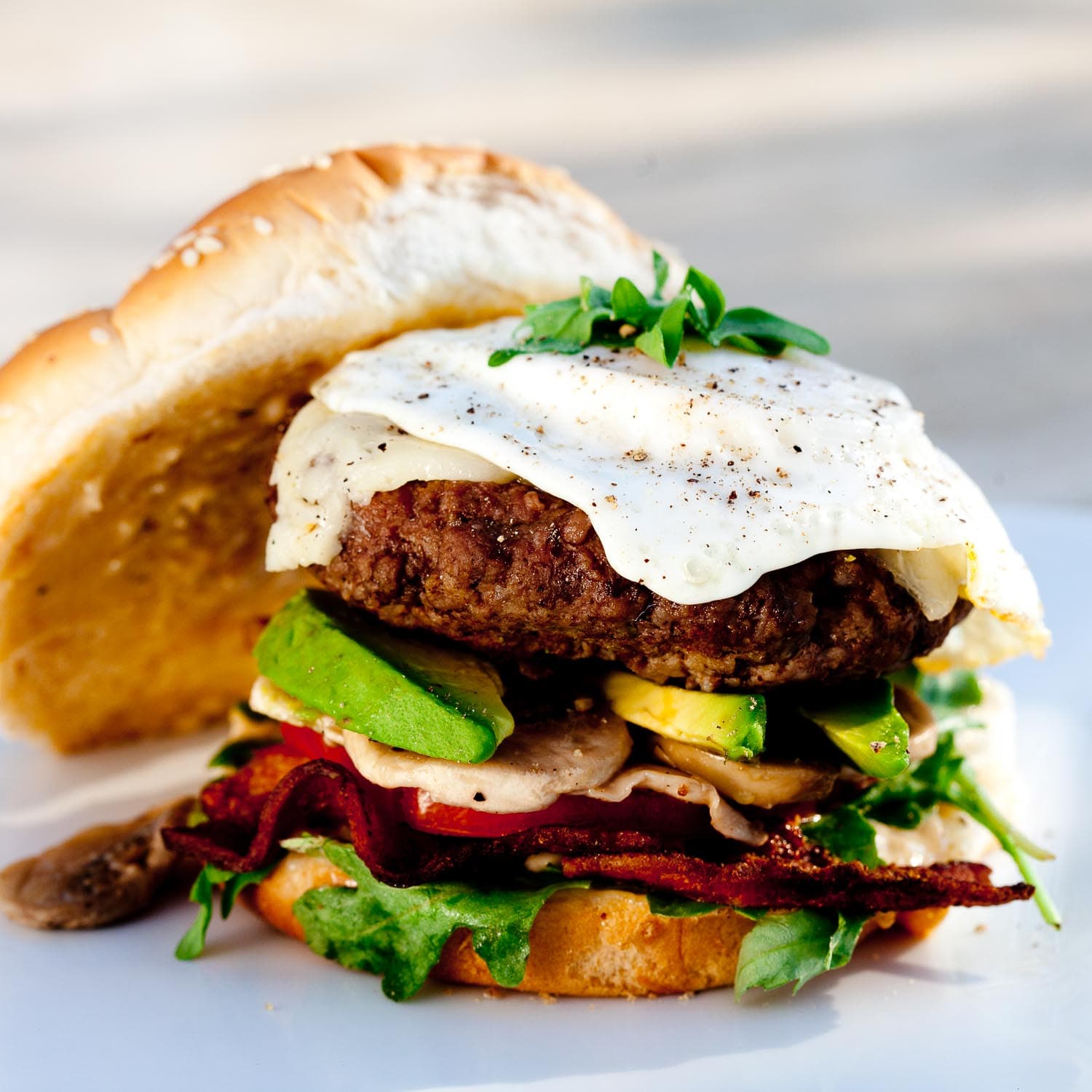 Fried Egg Burger (with Roasted Garlic Mayo!)