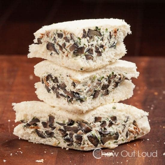 Olive, Bacon, and Watercress Sandwiches