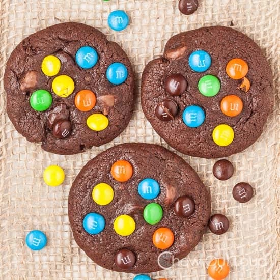 Triple Chocolate M&M Cookies
