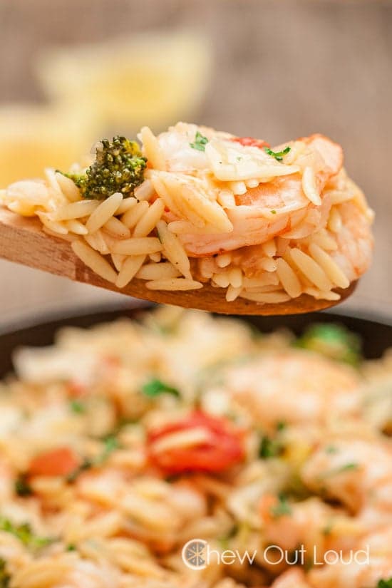 One Pot Lemon Orzo with Shrimp
