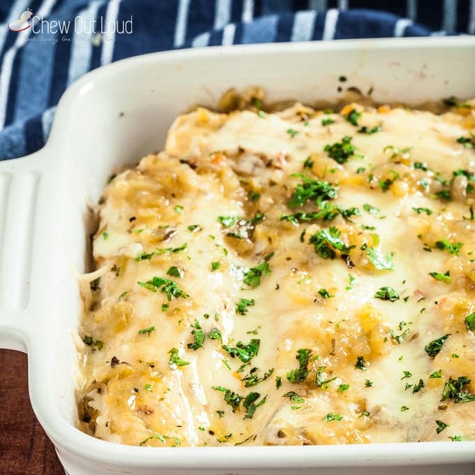 4-Ingredient Salsa Verde Enchilada Bake