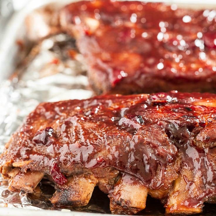 Cranberry BBQ Saucy Ribs