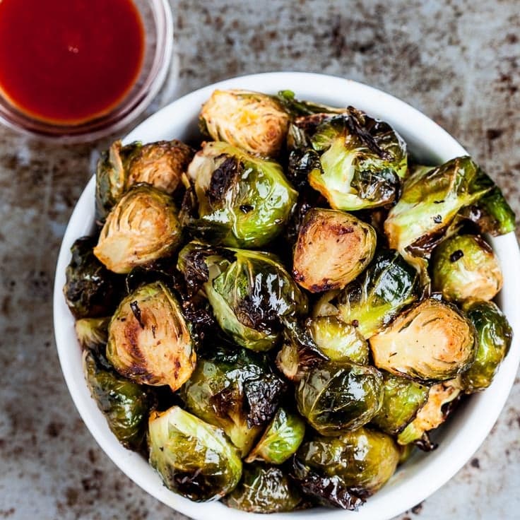 Roasted Brussels Sprouts Recipe (Honey Sriracha)