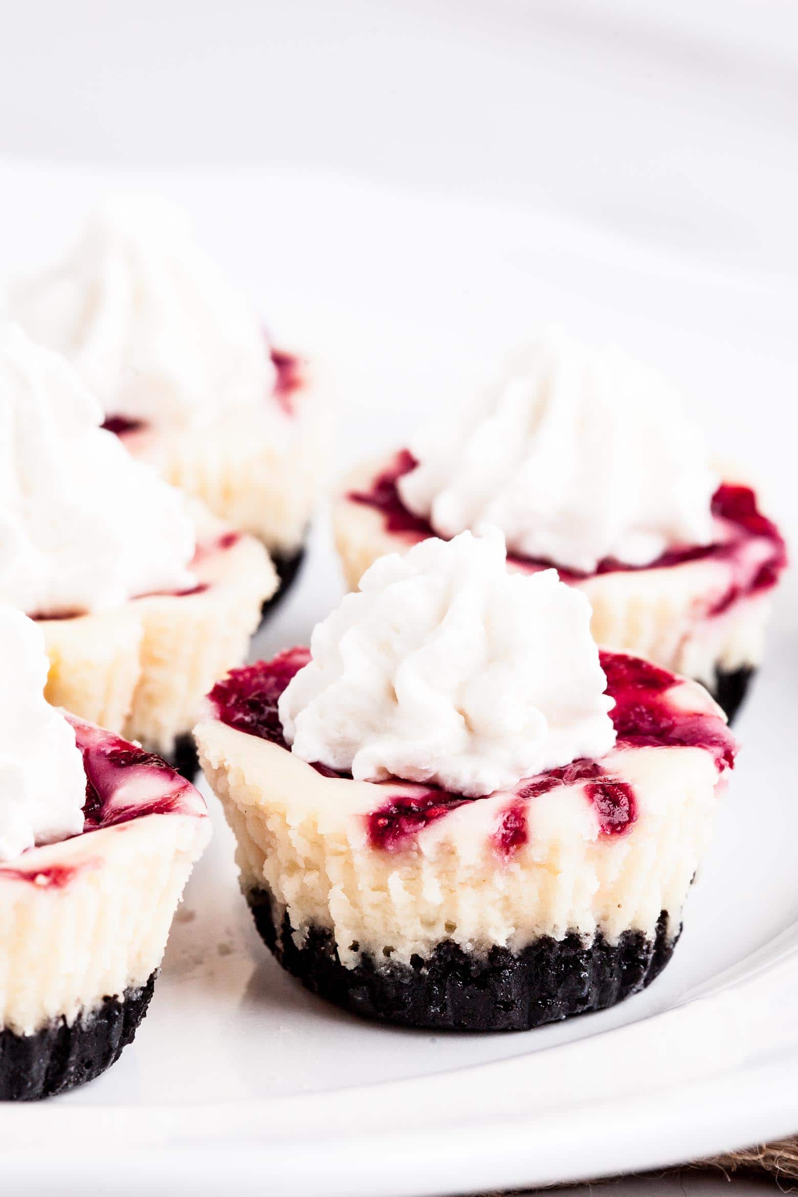 Mini Cheesecake Recipe (White Chocolate Raspberry)