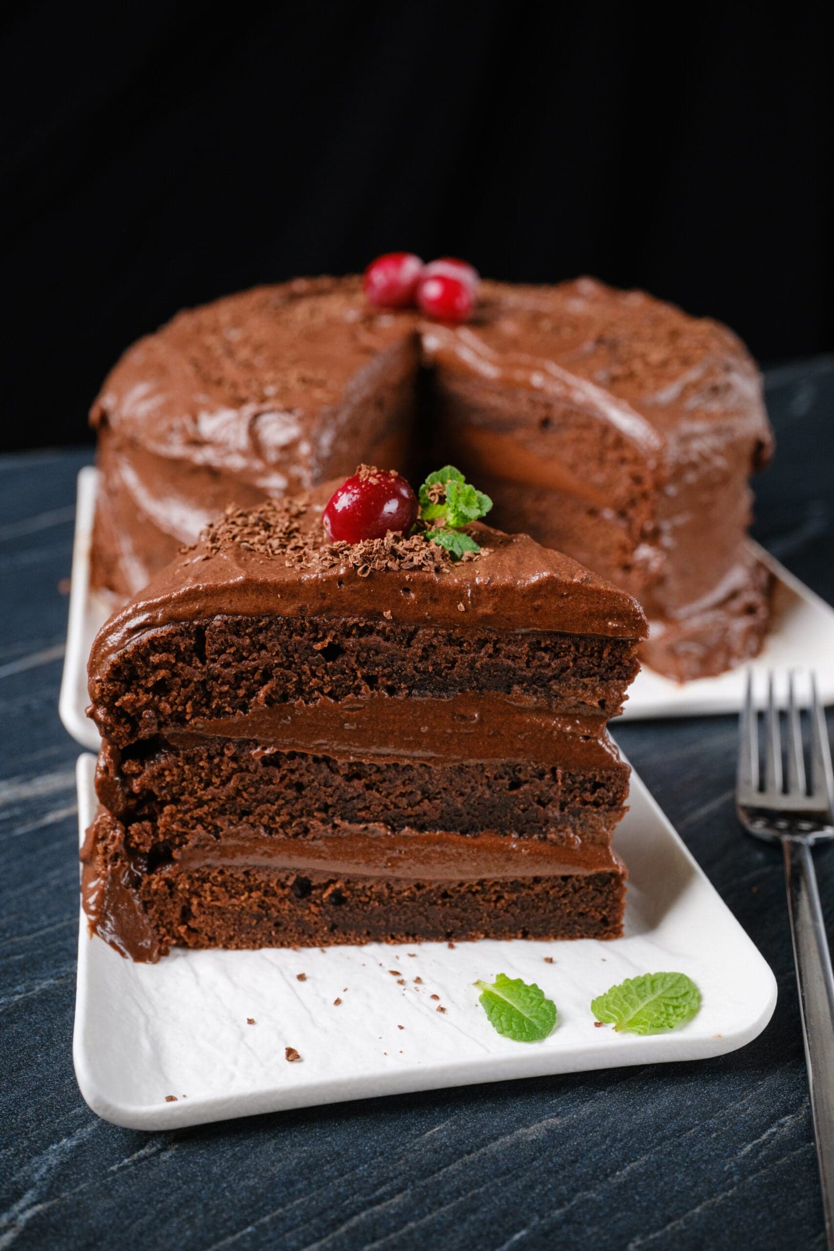 Eggless Chocolate Cake (Super Moist)