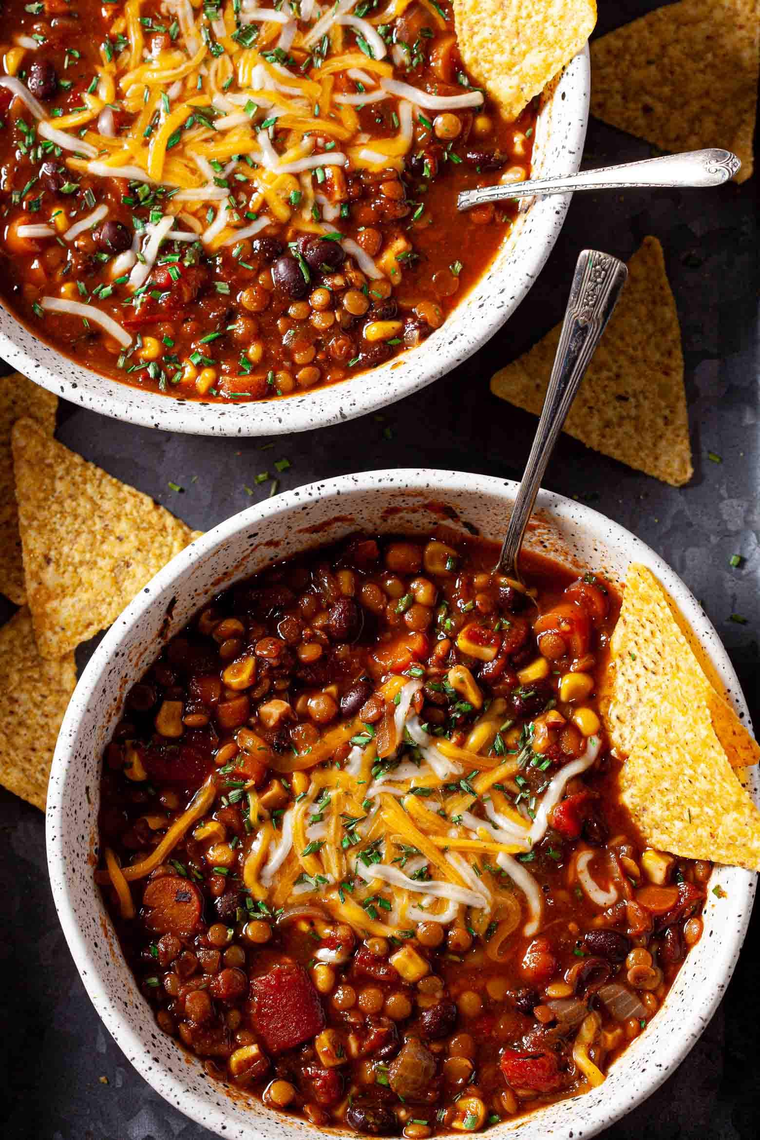 Lentil Chili with Black Beans