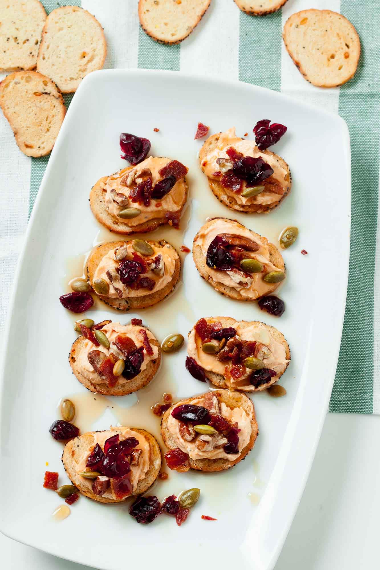 Pumpkin Crostini with Goat Cheese and Bacon