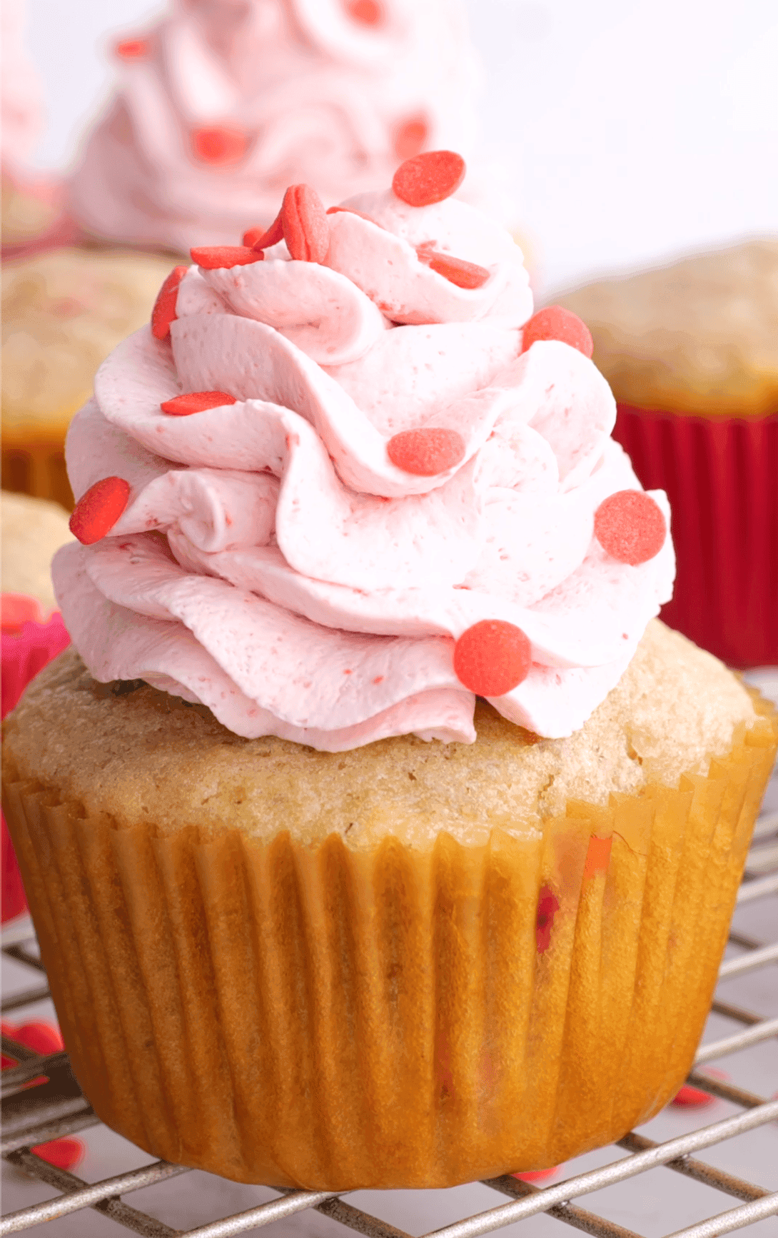 Strawberry Cupcakes with Whipped Cream Frosting