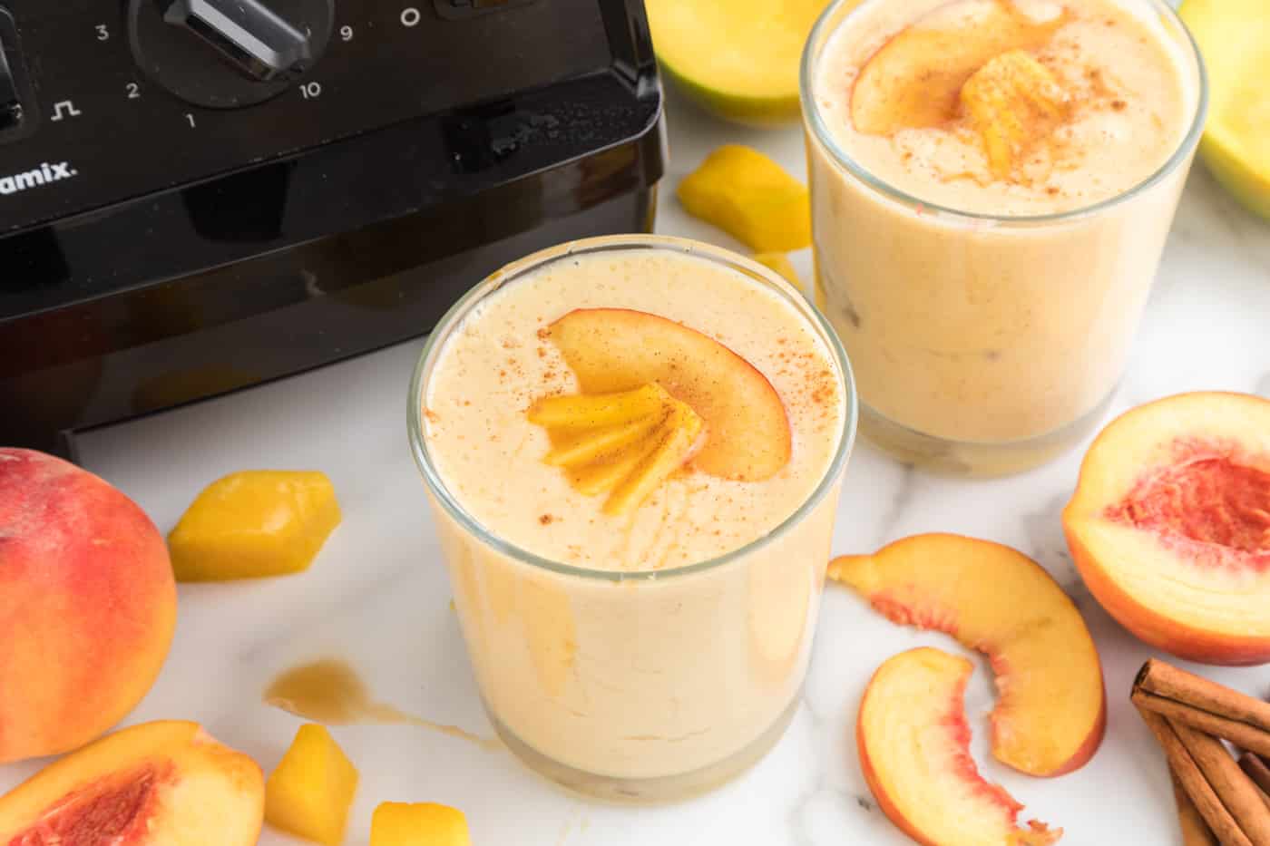 Mango Peach Smoothie with Yogurt