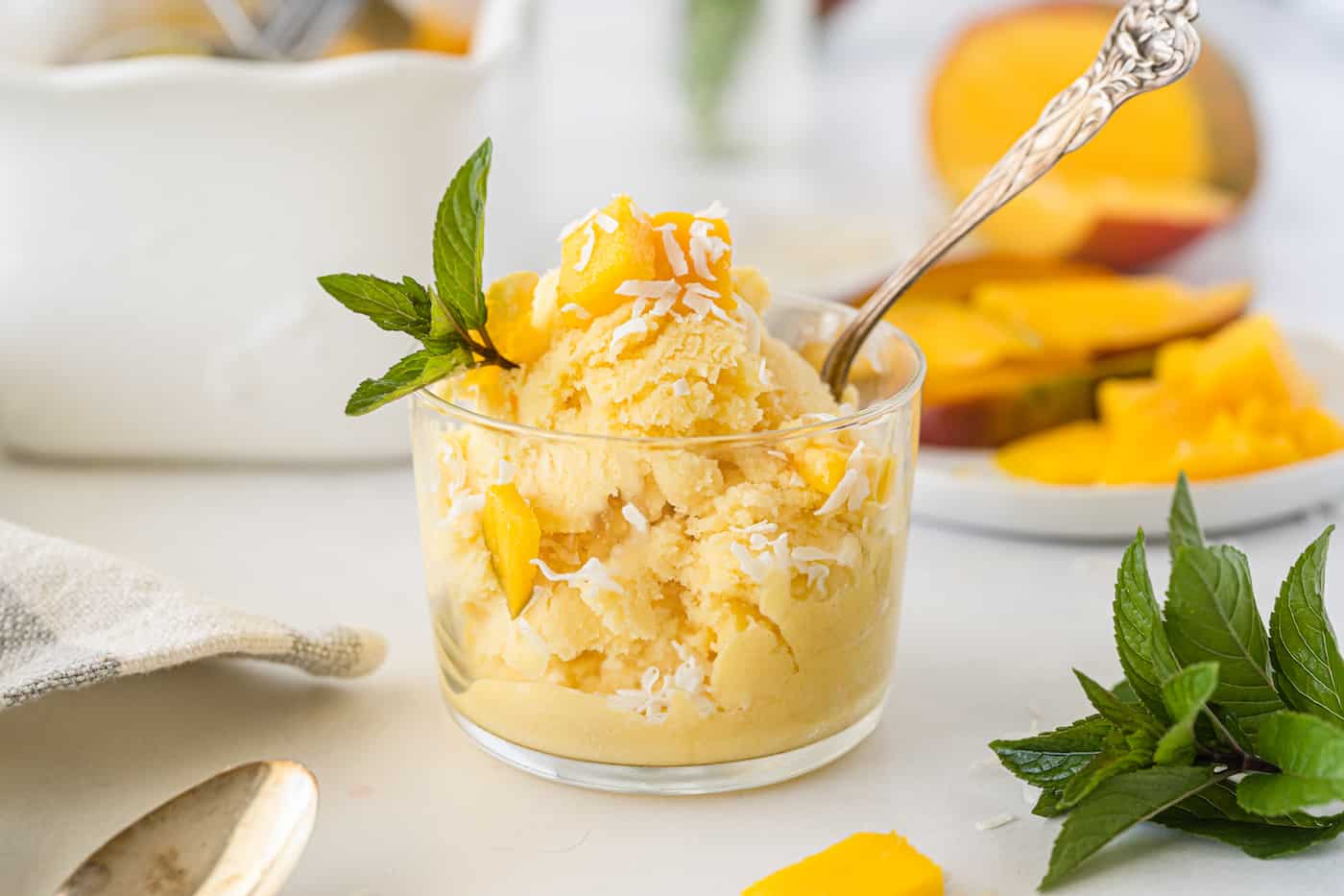 Vegan Mango Ice Cream (4-Ingredients)