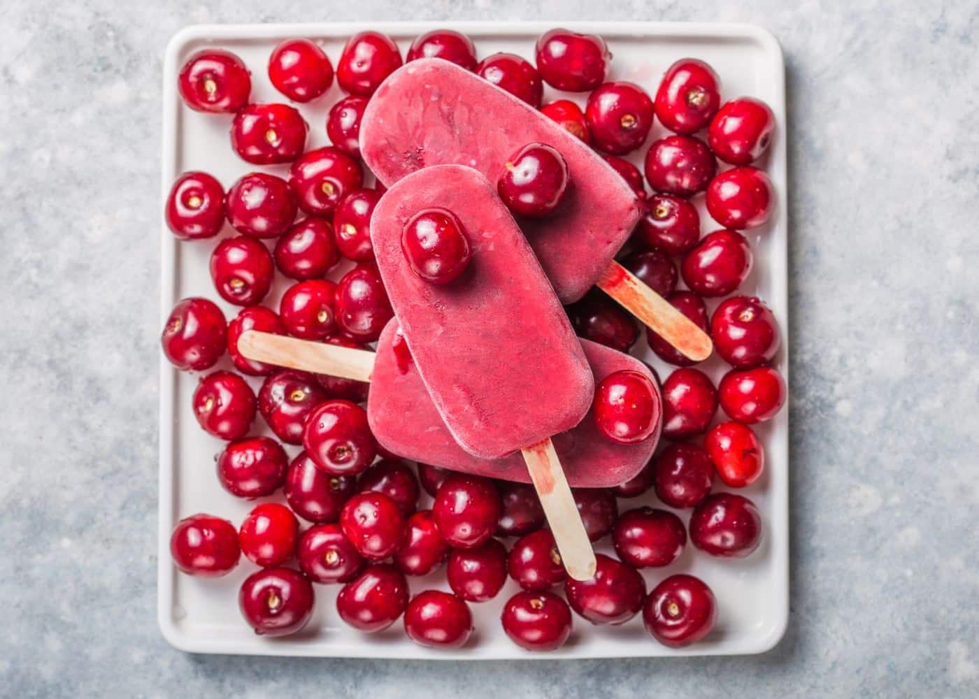 Cherry Popsicles with Coconut Milk