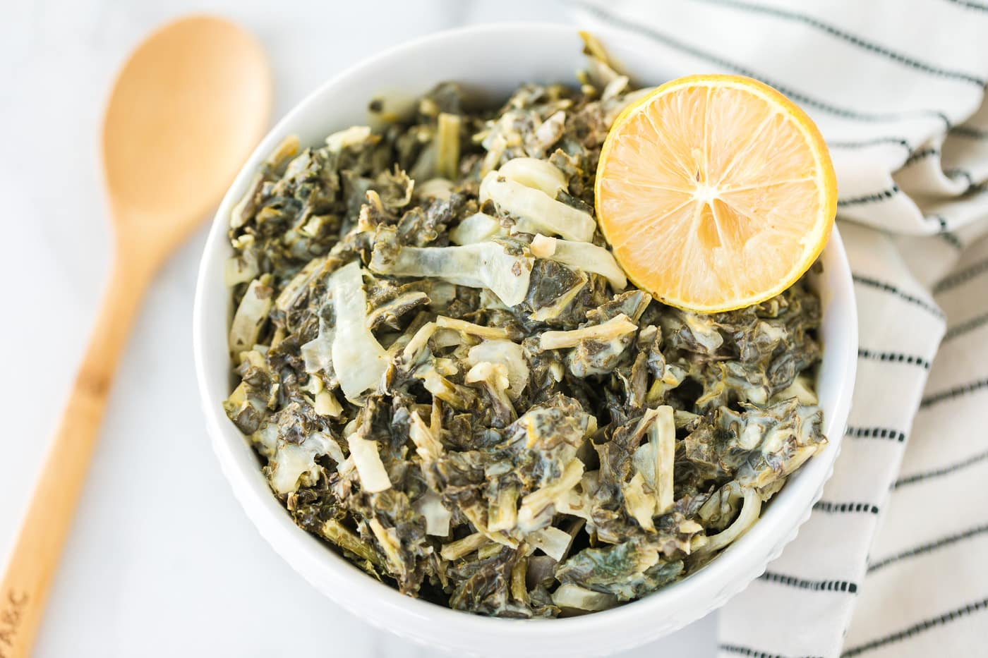 Vegan Creamed Kale Using Coconut Milk