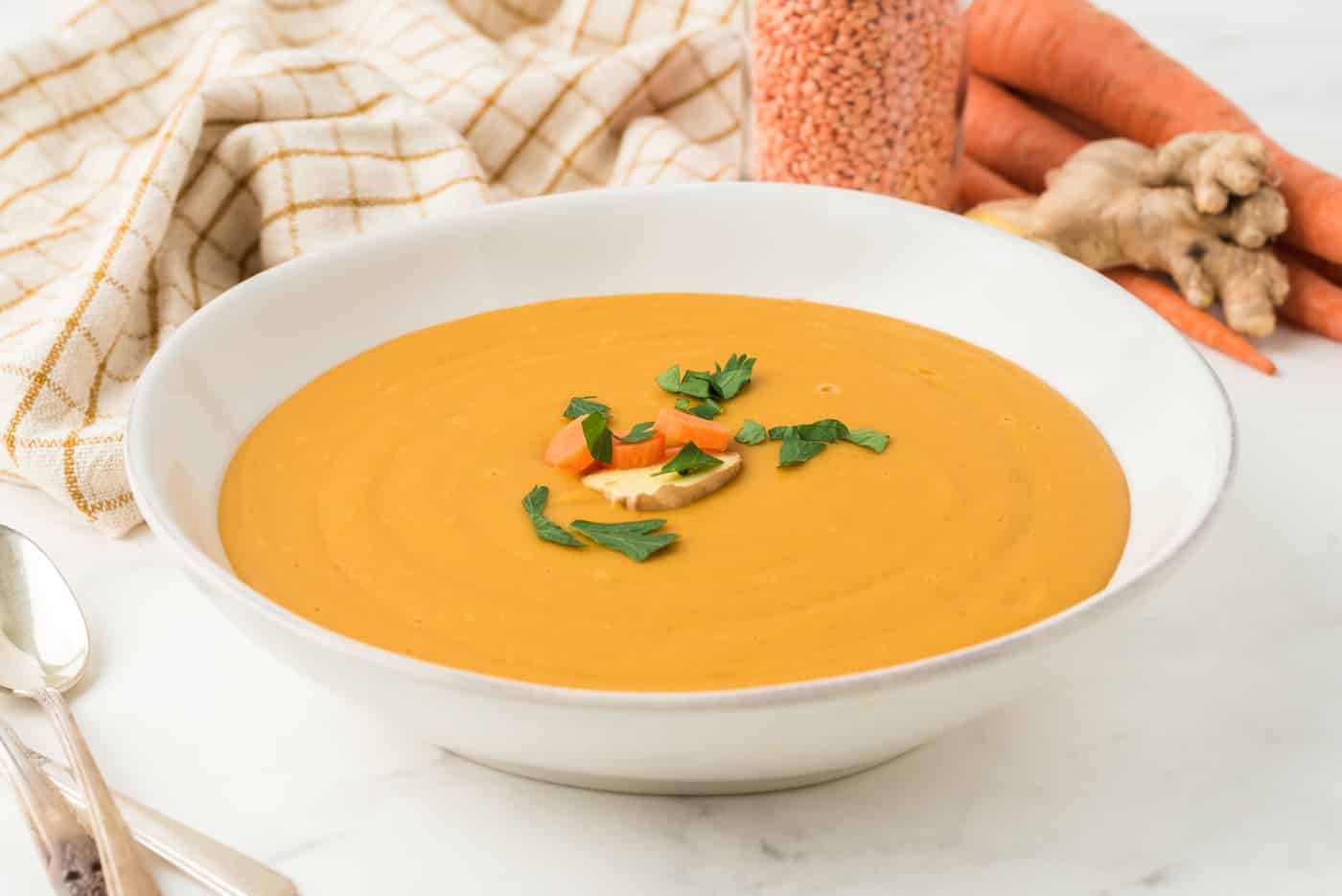 Carrot Ginger Lentil Soup Recipe