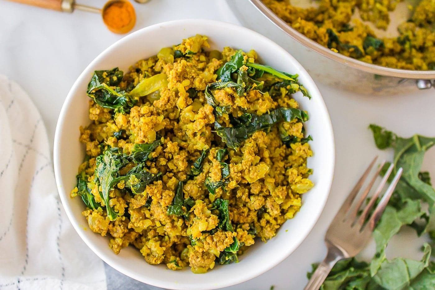 Ground Bison and Cauliflower Bowl