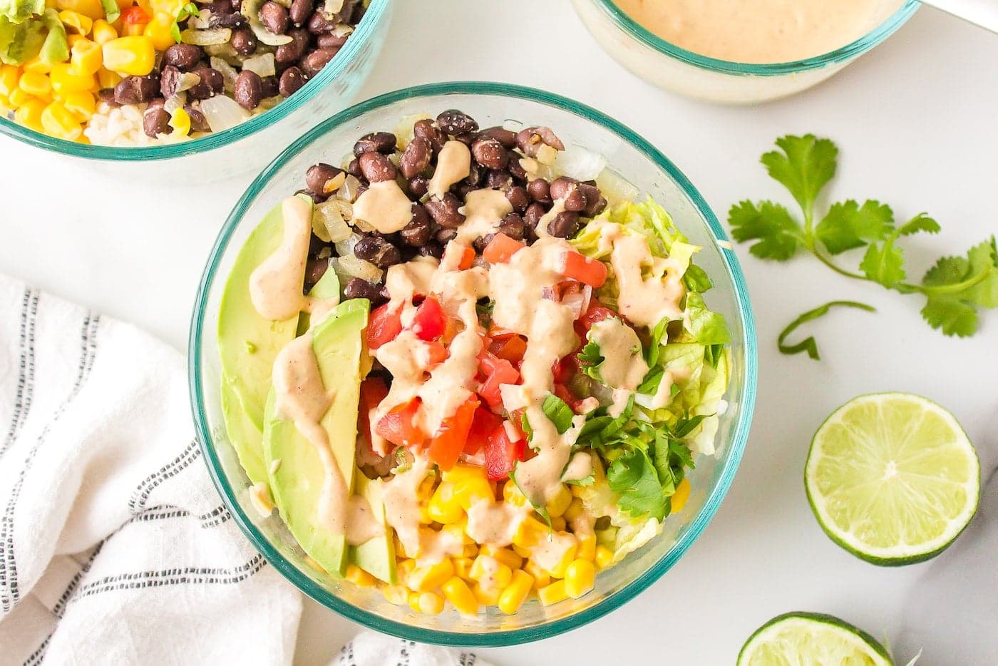 Mexican Buddha Bowls with Spicy Tahini Sauce