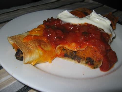 Sweet Potato and Bean Enchiladas