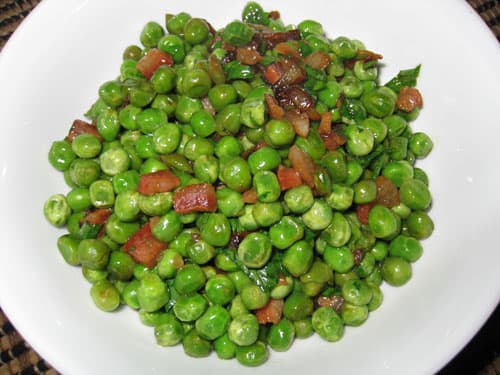 Peas with Pancetta and Shallots