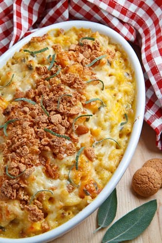 Pumpkin Mac n Cheese with Amaretti Crust
