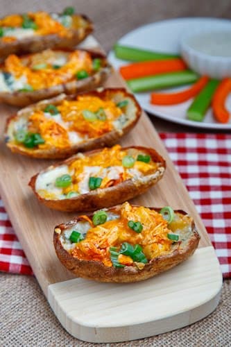 Buffalo Chicken Potato Skins