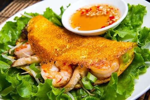 Bánh Xèo (Savoury Vietnamese Crepes Stuffed with Shrimp and Mushrooms)
