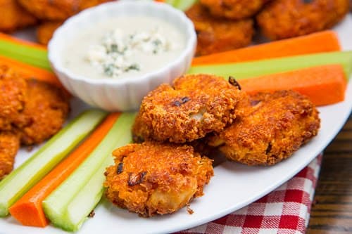 Buffalo Chicken Quinoa Fritters