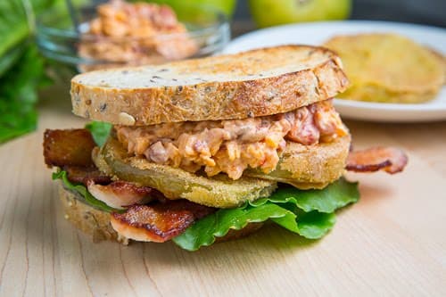 Fried Green Tomato BLT with Pimento Cheese