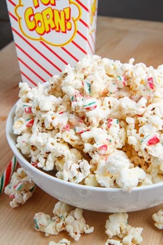 Peppermint Candy Cane Popcorn