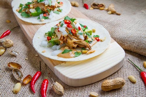 Spicy Peanut Chicken Tacos