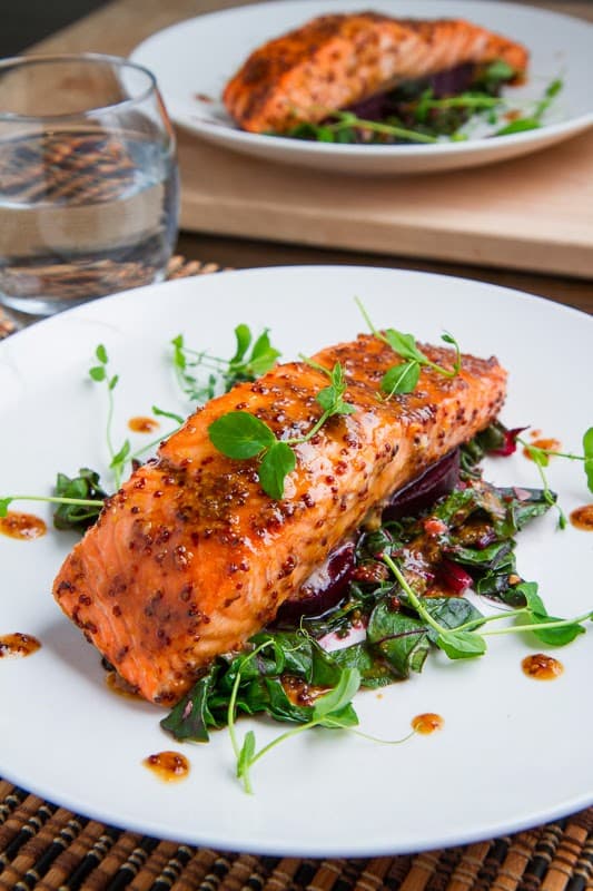 Maple-Miso Dijon Salmon
