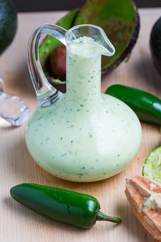 Creamy Avocado Dressing (aka Guacamole Buttermilk Dressing)